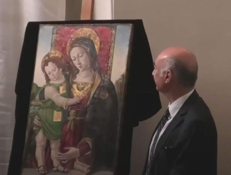 Madonna and Child attributed to Pinturicchio stolen in 1990 returns to Perugia after 30 years
