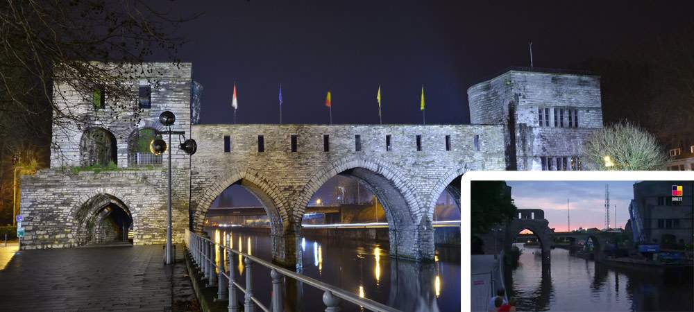 In Belgium they tear down medieval bridge to allow large boats to pass. In pieces 13th-century work