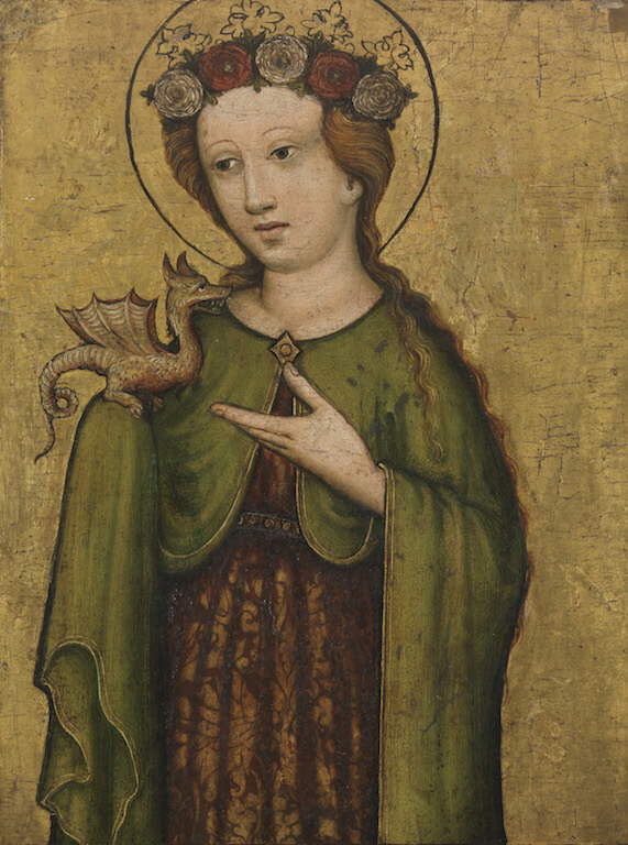 Artista alemán del siglo XV, Santa Margarita de Antioquía (c. 1450; óleo sobre tabla, 41 x 32 cm; Nuremberg, Germanisches Nationalmuseum)