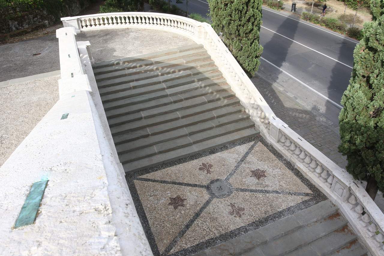 Florence, San Miniato al Monte's steps now clean and free of weeds 