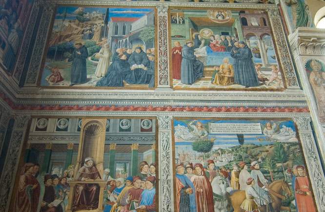 Début de la restauration des fresques de Benozzo Gozzoli à San Gimignano
