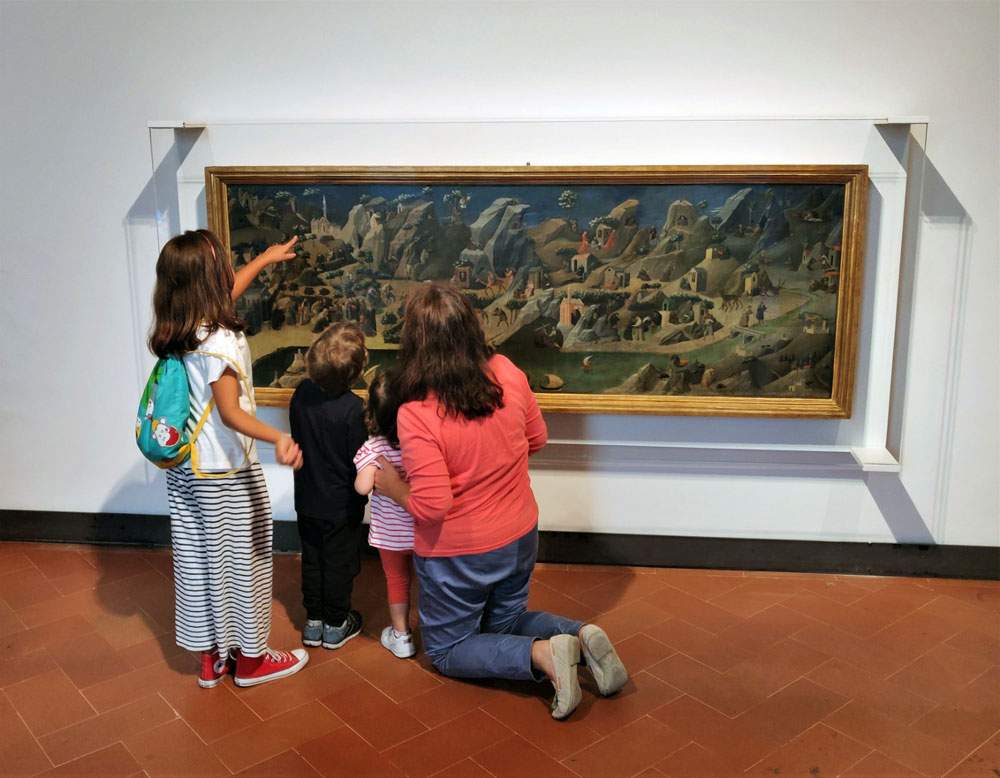 From today at the Uffizi the first child-friendly work: the Thebaid by Beato Angelico