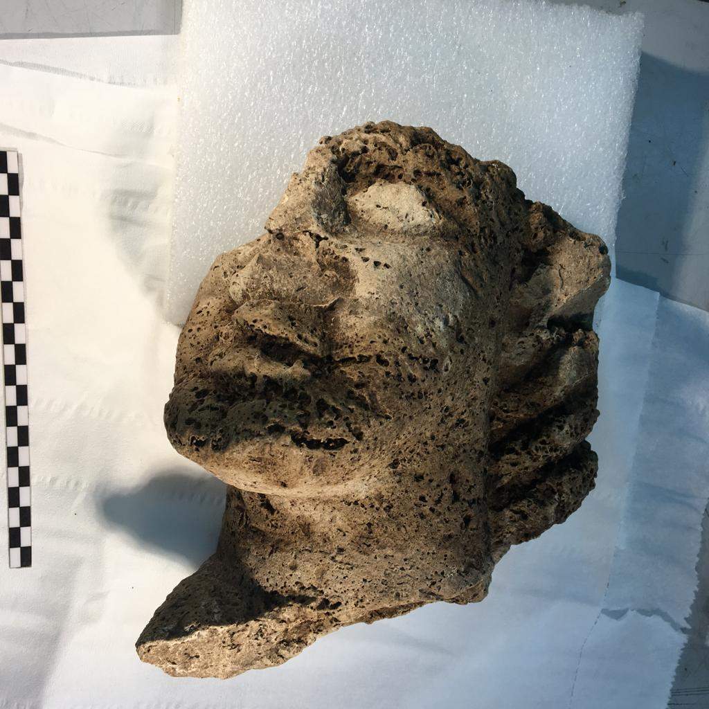 An extremely rare travertine head discovered in Paestum: unique event for the site