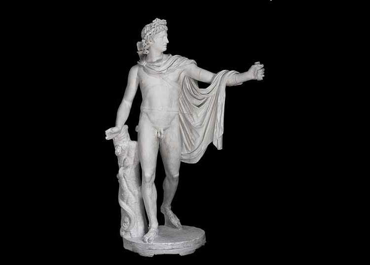 Antonio Canova, Apollon du Belvédère (1806 ; plâtre, 230 × 130 × 90 cm ; Padoue, Palais Papafava, collection privée)