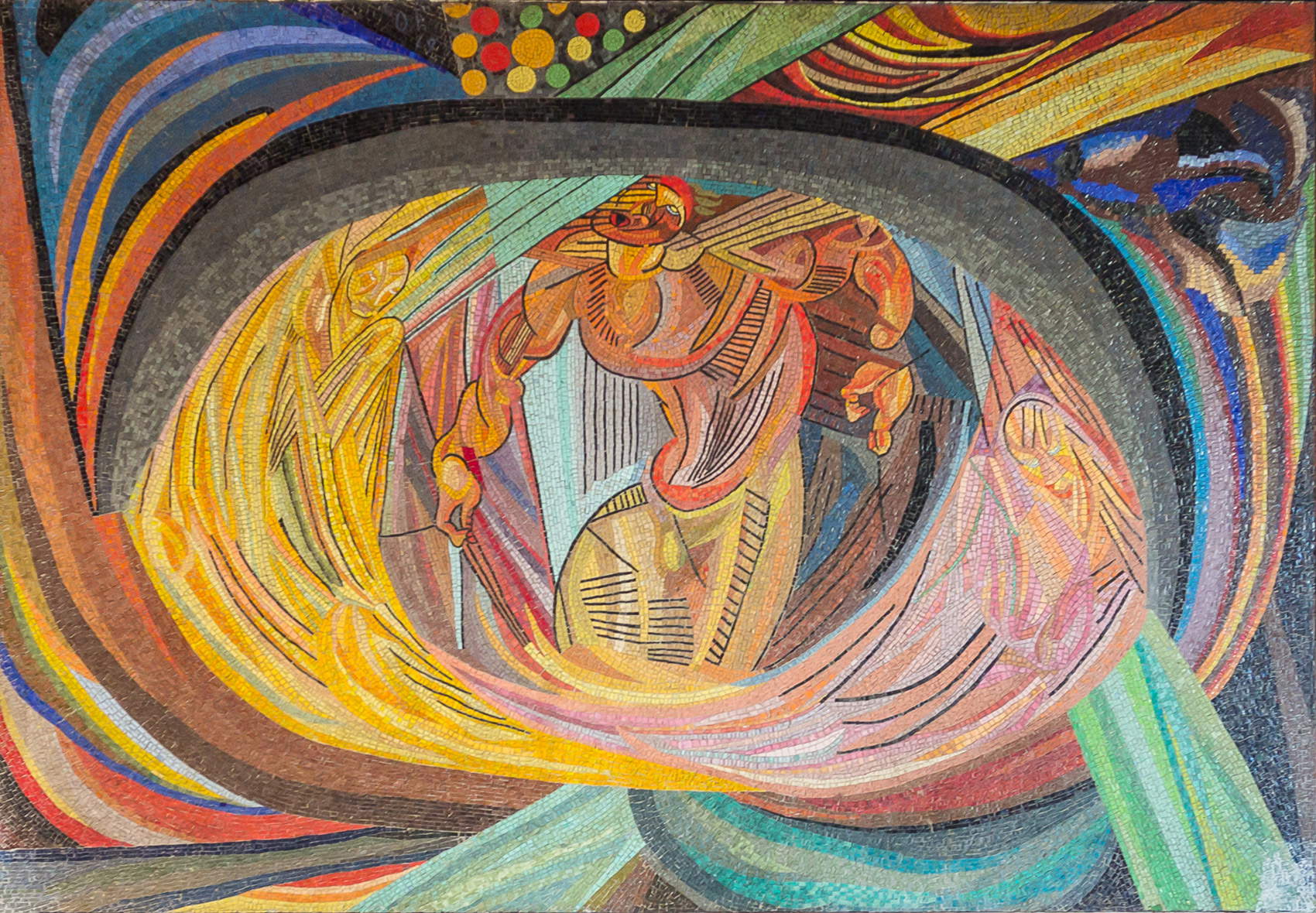 Otto Freundlich, Die Geburt des Menschen (1919 ; mosaïque, 215 x 305 cm ; Cologne, Opéra)