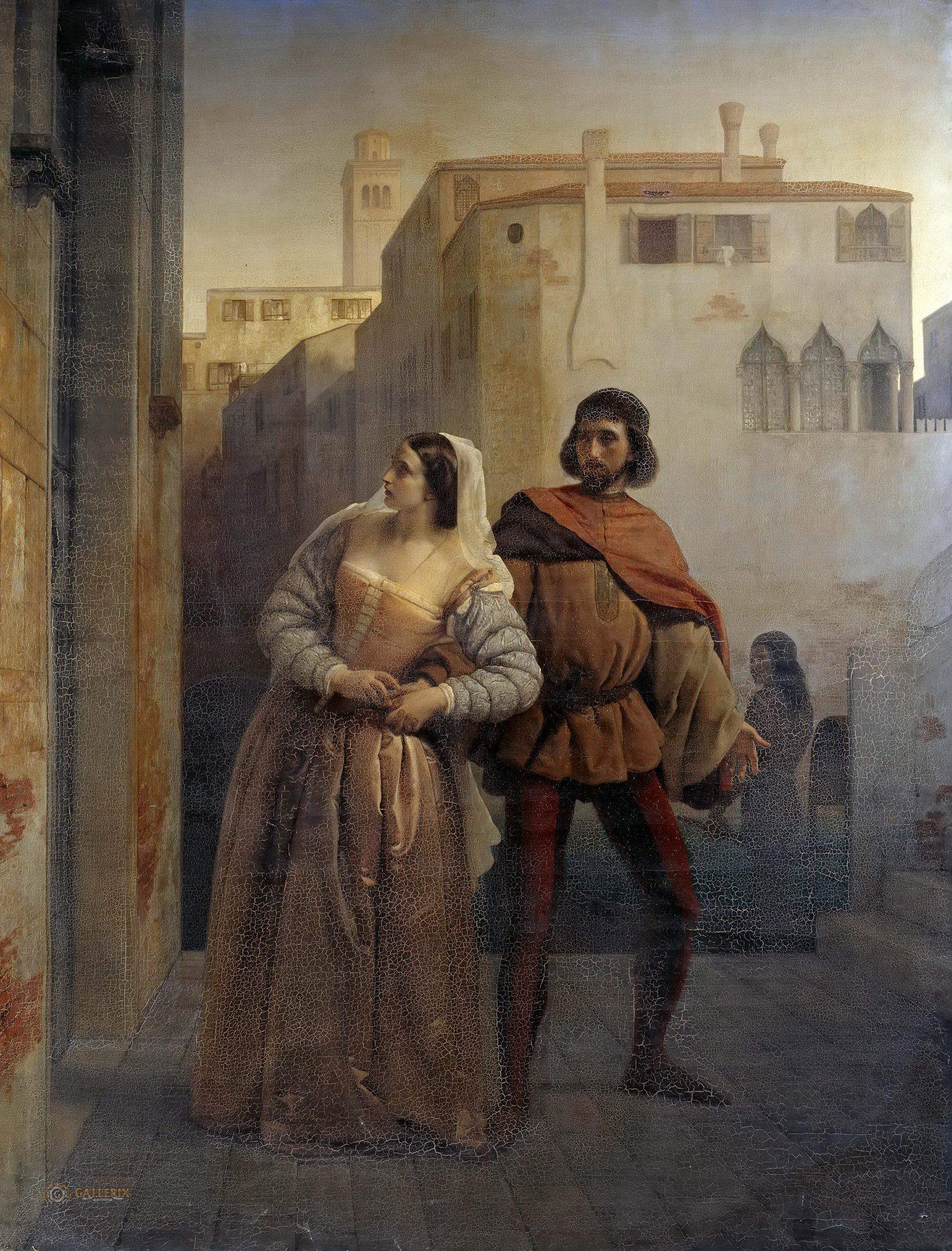 Francesco Hayez, Évasion de Bianca Capello de Venise (1853-1854 ; huile sur toile, 208 x 159,5 cm ; Berlin, Staatliche Museen)