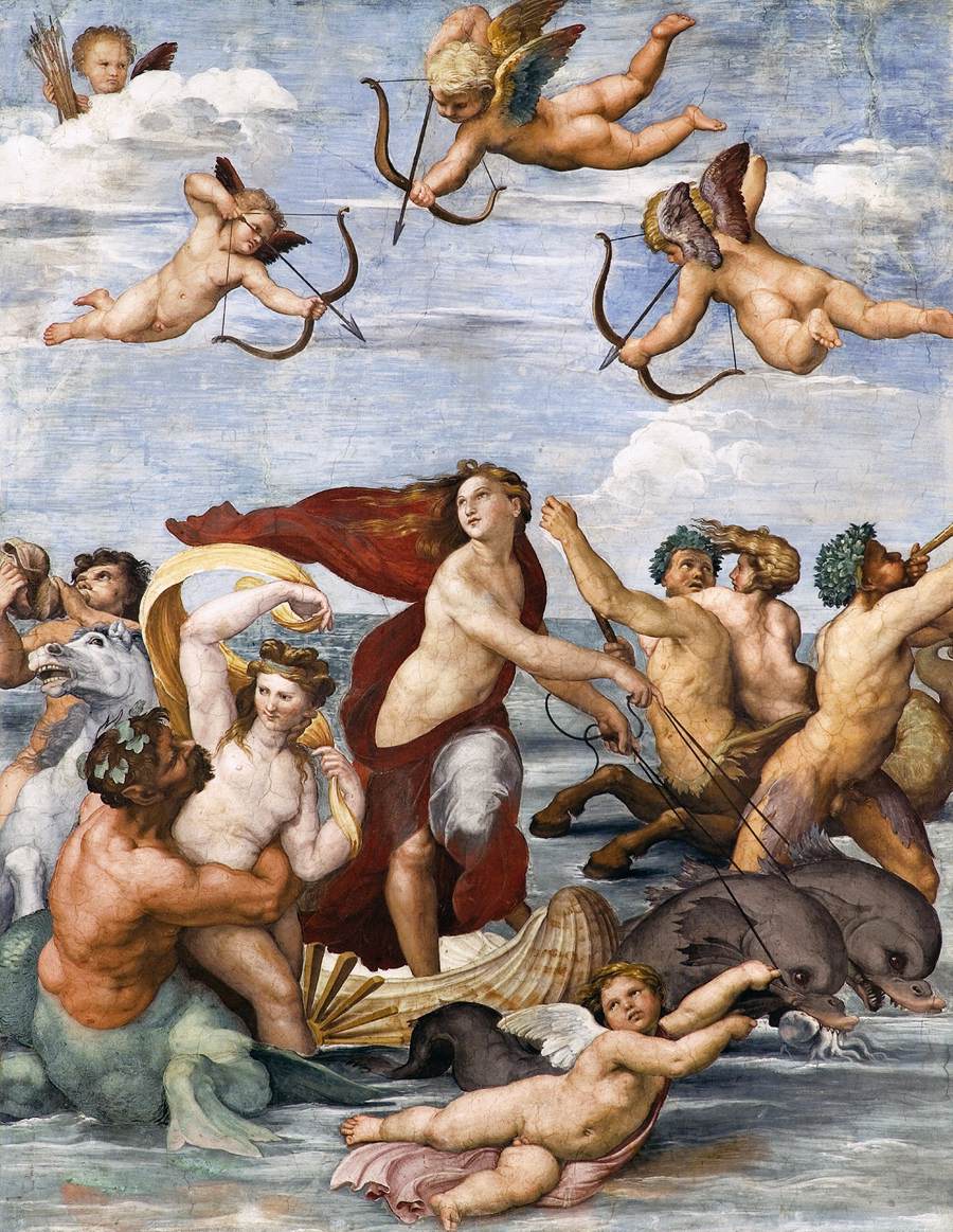 Raphaël, Triomphe de Galatée (1512 ; fresque, 295 x 225 cm ; Rome, Villa Farnesina)