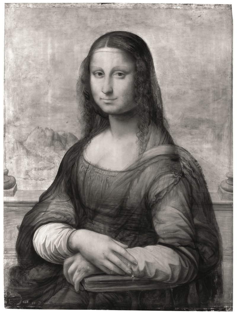 La Joconde de Léonard de Vinci au Prado, réflectographie infrarouge