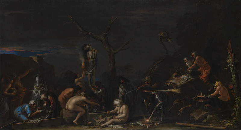 Salvator Rosa, Sorcières et sortilèges (vers 1646 ; huile sur toile, 72 x 132 cm ; Londres, National Gallery)