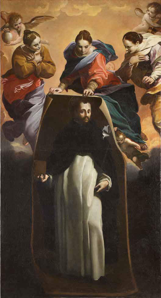 Carlo Bononi, Miracolo di Soriano (1621-1626; olio su tela, 270 x 143 cm; Ferrara, chiesa di San Domenico, cappella di san Tommaso dÂ’Aquino. In deposito temporaneo presso il Palazzo Arcivescovile)
