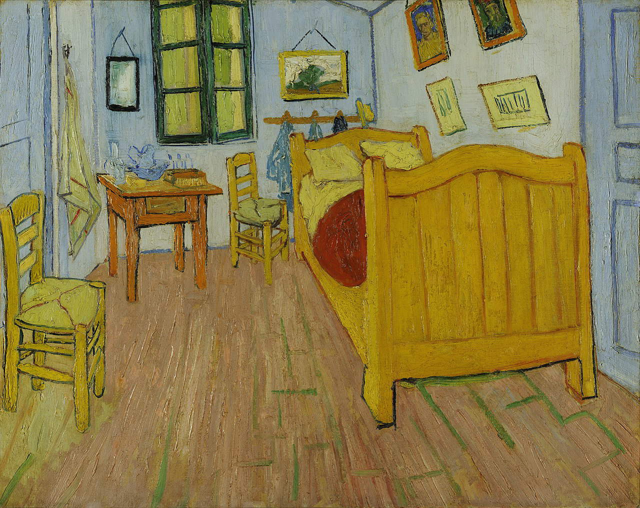 Vincent van Gogh, La camera di Vincent ad Arles (1888; olio su tela, 72 x 90 cm; Amsterdam, Van Gogh Museum)
