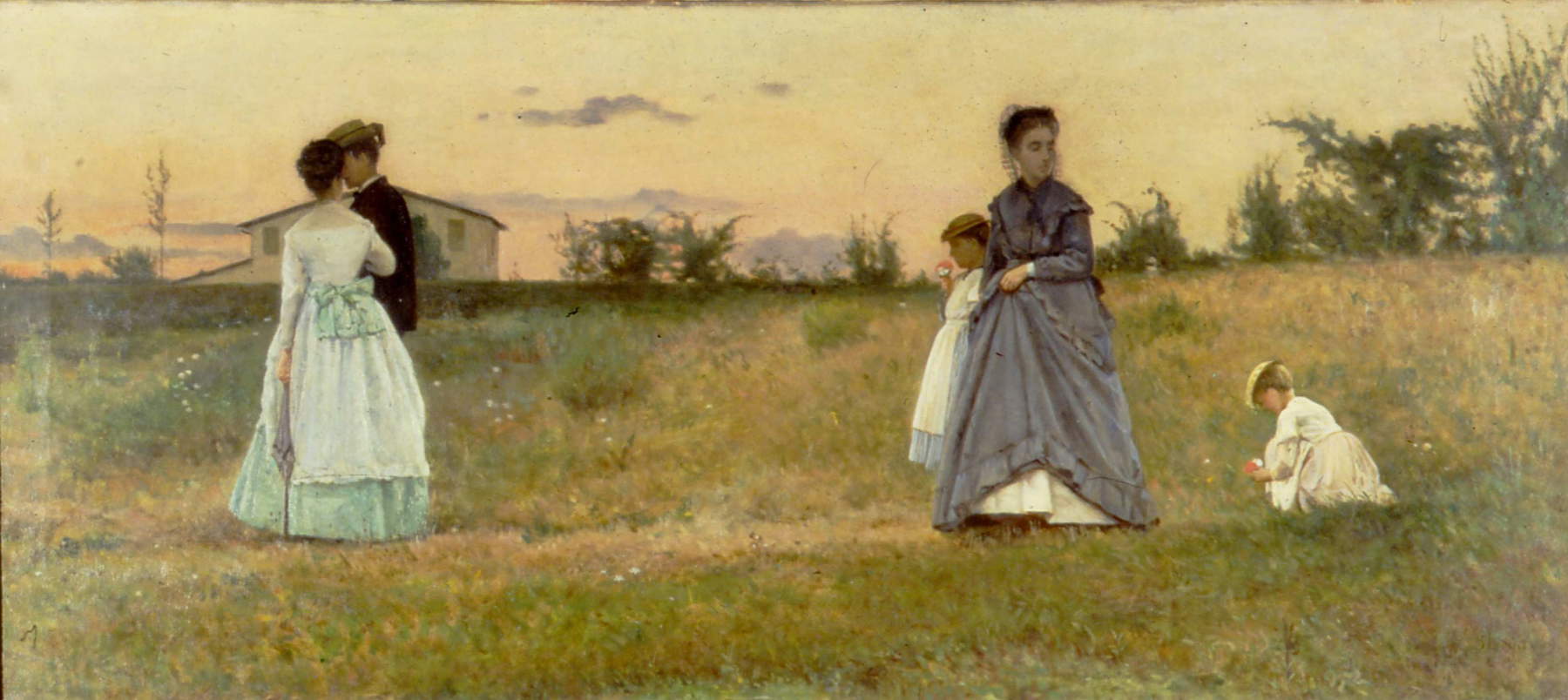 Silvestro Lega, I Fidanzati (1869 ; Milan, Museo Nazionale Scienza e Tecnologia Leonardo da Vinci, donation Rossi)