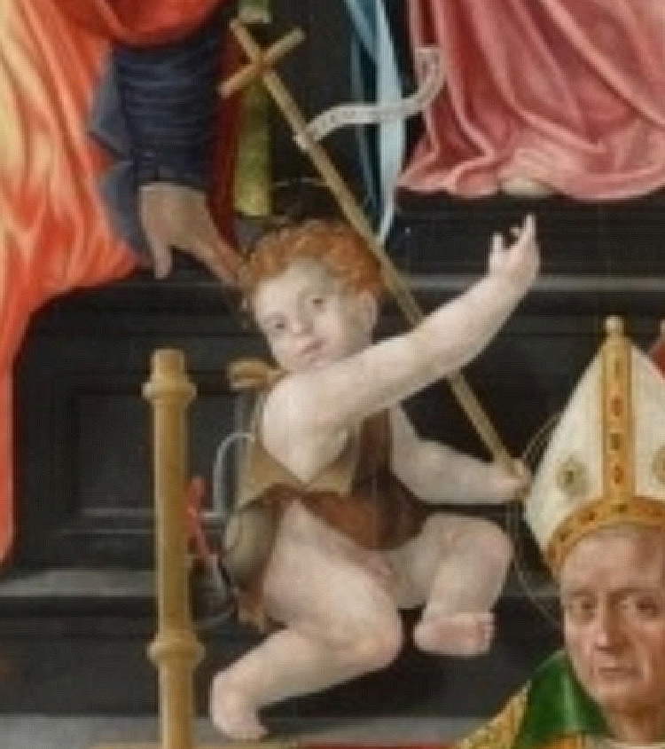 
6. Bernardino Detti, Madonna col Bambino, angeli e santi (Pala di Wawel), dettaglio
