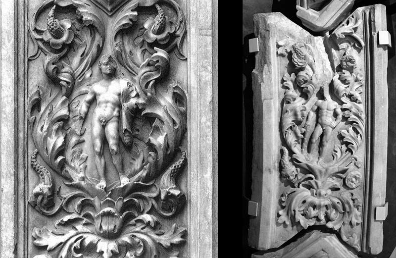 Queste due figurazioni di Ercole, oggi conservate nel Museo, testimoniano la pienezza dell'assunzione classica nella formazione e nell'animo di Nanni. Sono il primo magnifico stendardo posto precocemente a illuminare l'acerbitudine volitiva del rinascimento italiano.
Queste due figurazioni di Ercole, oggi conservate nel Museo, testimoniano la pienezza dell'assunzione classica nella formazione e nell'animo di Nanni. Sono il primo magnifico stendardo posto precocemente a illuminare l'acerbitudine volitiva del rinascimento italiano.