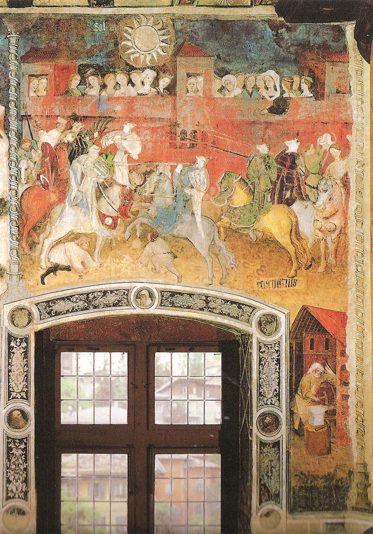 Magister Wenceslas, mois de février (1391-1407 ; fresque ; Trente, Castello del Buonconsiglio, Torre Aquila)