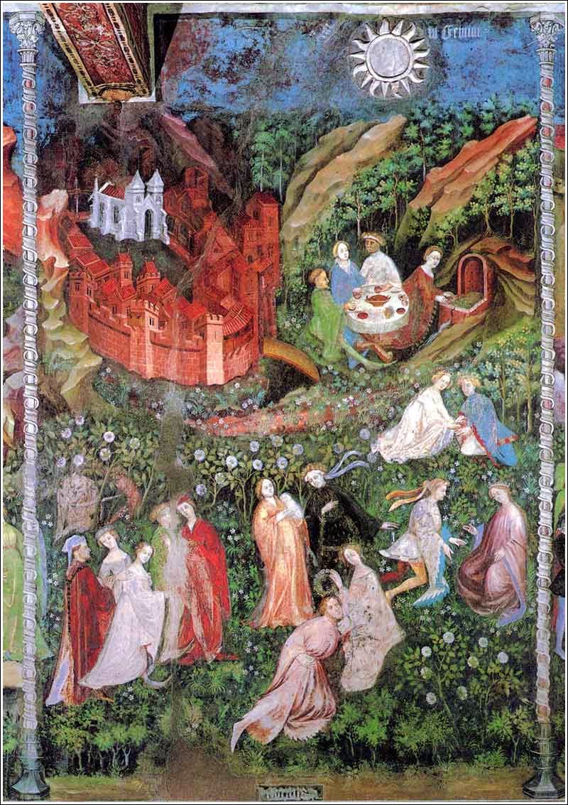 Magister Wenceslas, mois de mai (1391-1407 ; fresque ; Trente, Castello del Buonconsiglio, Torre Aquila)