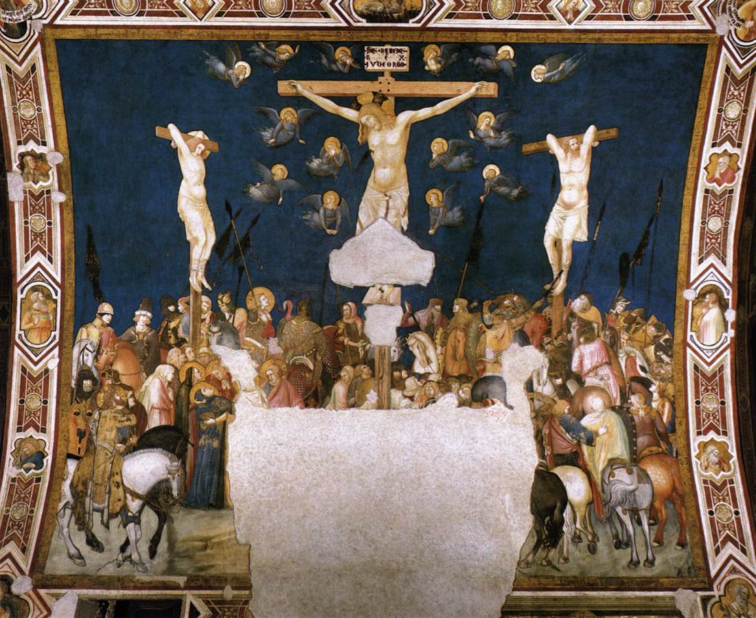 Pietro Lorenzetti, Crucifixion (vers 1310-1320 ; fresque ; Assise, basilique Saint-François)