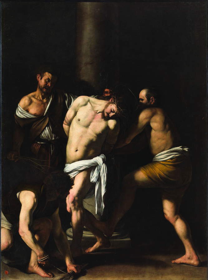 Michelangelo Merisi, Flagellation du Christ (1607 ; huile sur toile, 286 x 213 cm, Naples, musée de Capodimonte)