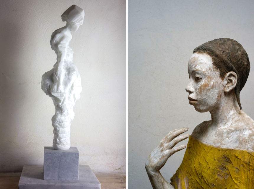 Wood and marble compared: in Pietrasanta, the double solo exhibition of Bruno Walpoth and Alex Rane