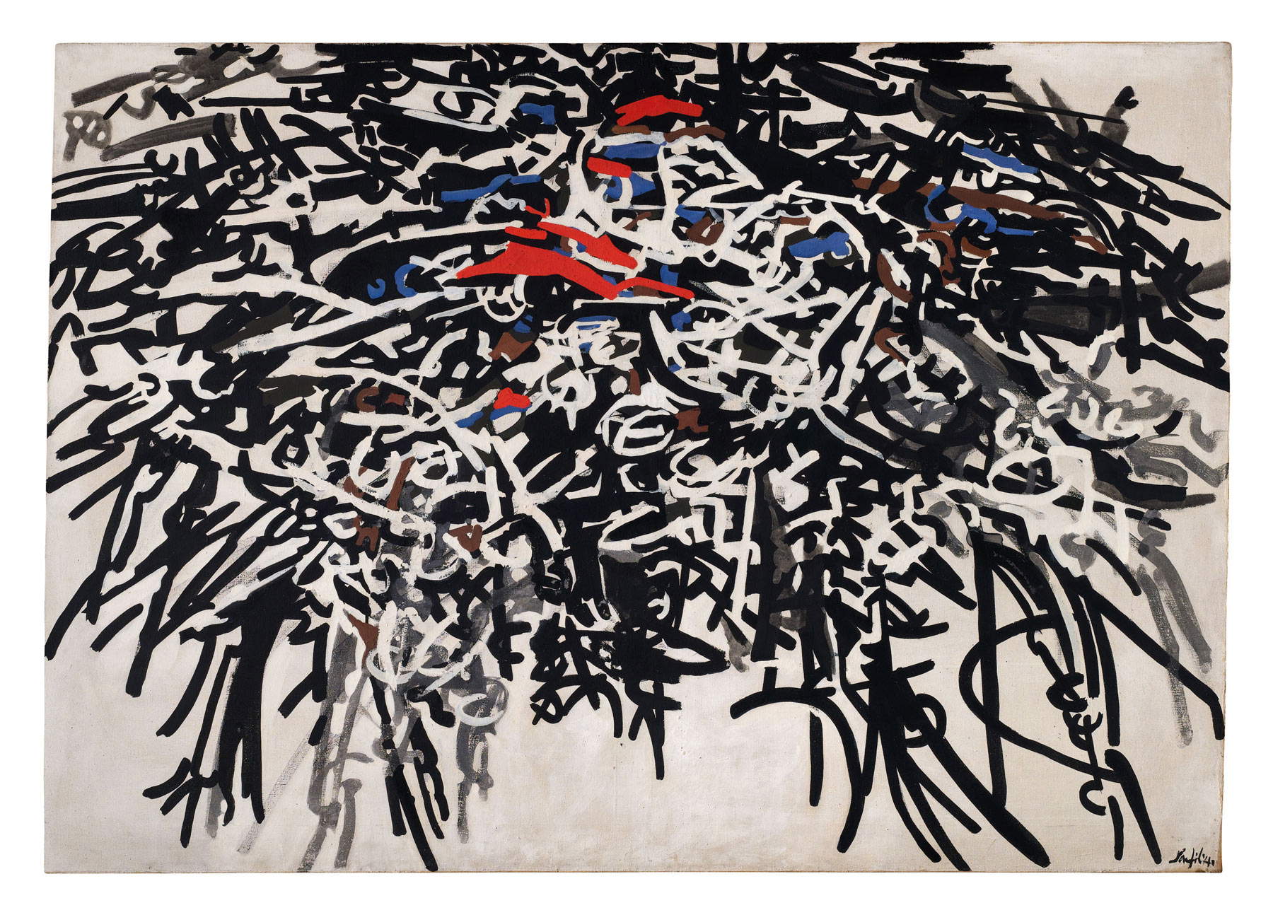 Antonio Sanfilippo, Sin título (1955; temple sobre lienzo, 114 x 162 cm). Precio realizado: 62.500 euros