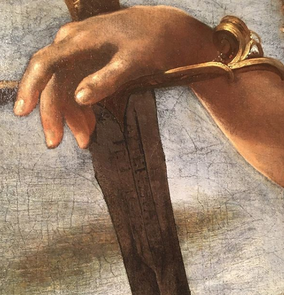 La signature sur l'épée de David La signature sur l'épée de David