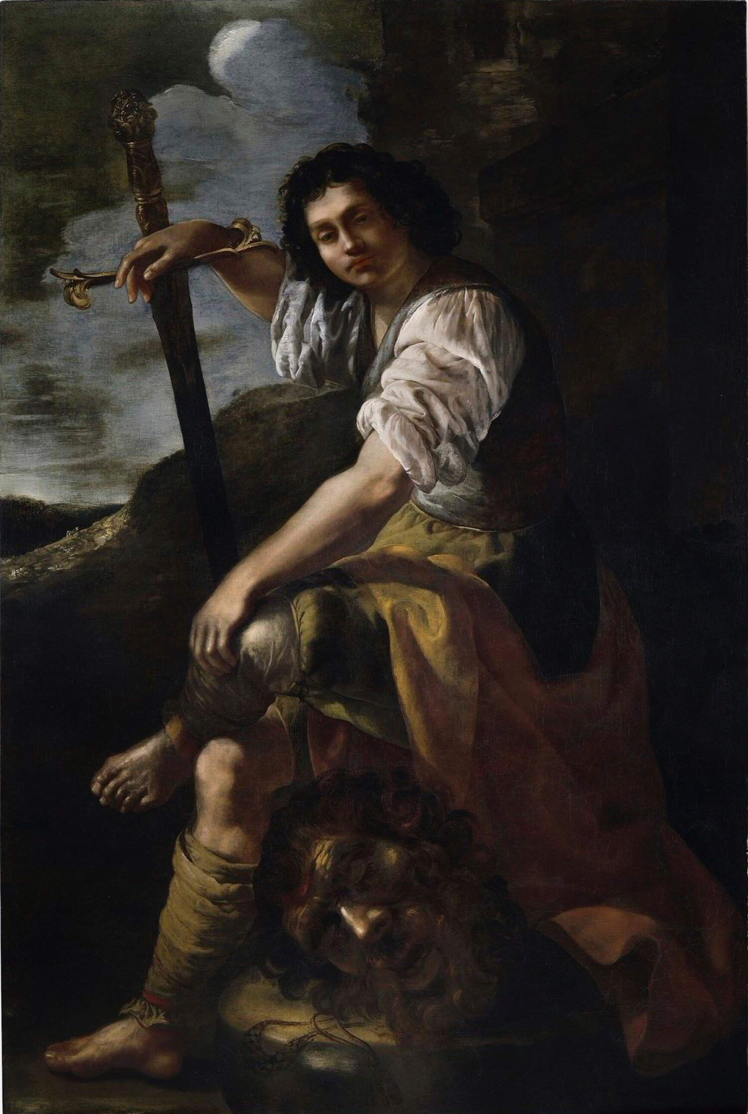 Artemisia Gentileschi, Davide e Golia (1639 circa; olio su tela, 201 x 133 cm; Collezione privata) Artemisia Gentileschi, Davide e Golia (1639 circa; olio su tela, 201 x 133 cm; Collezione privata)