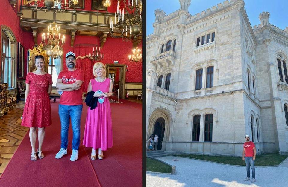 Trieste, Brunori Sas visite le château de Miramare. Le directeur : 