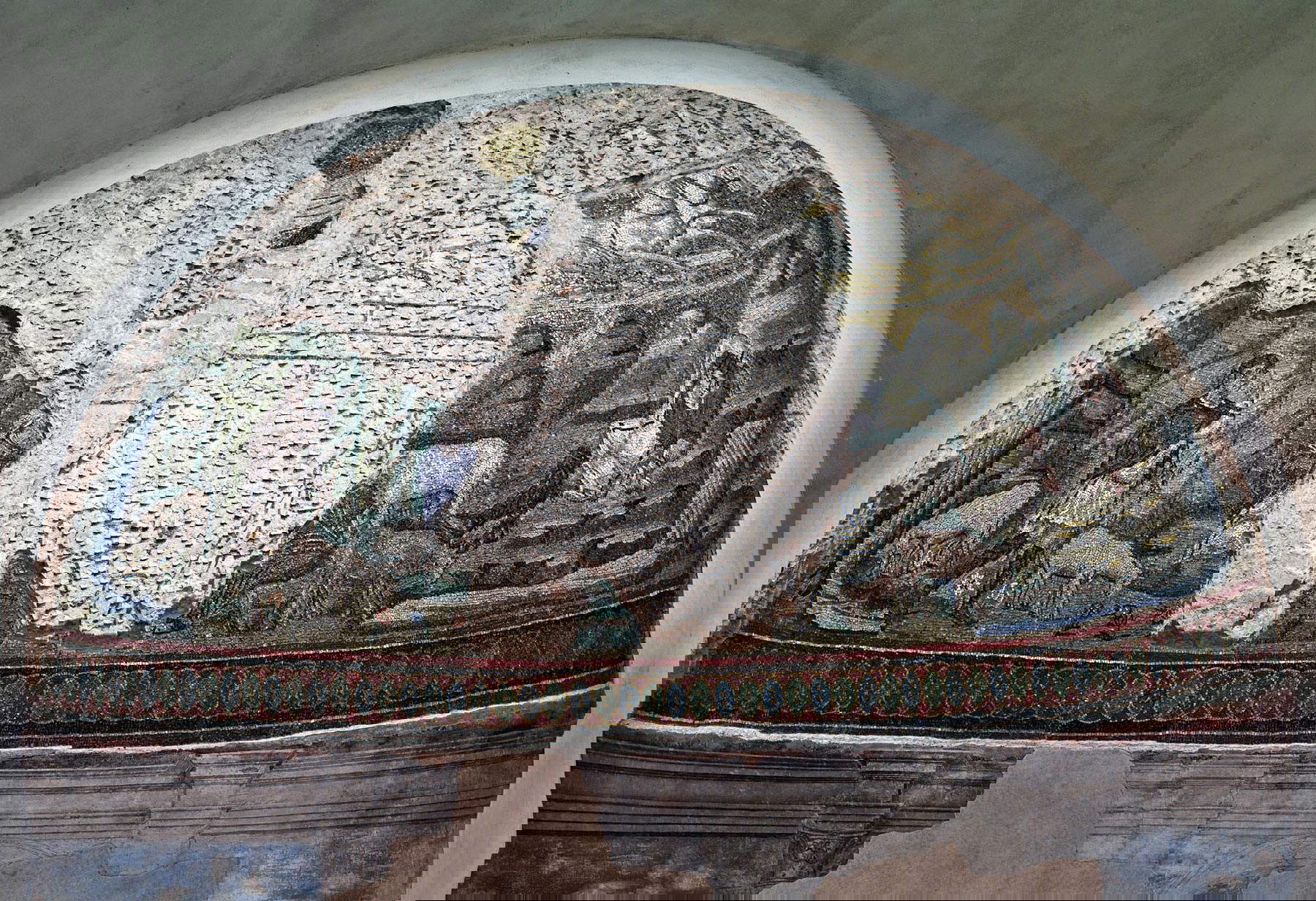 Das linke Becken, Mosaik von Christus Elios