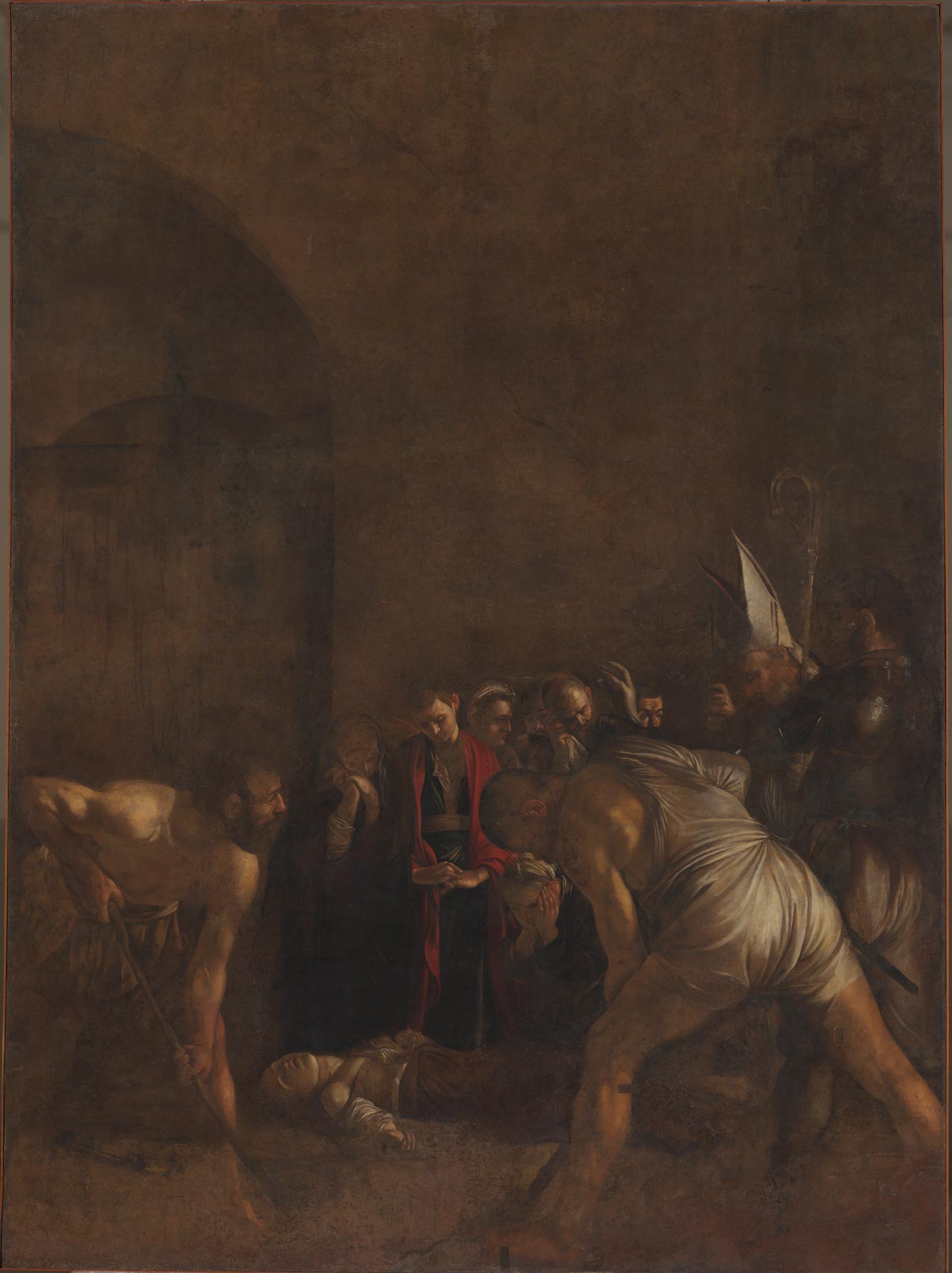 Caravaggio, Burial of Saint Lucy (1608; oil on canvas, 408 x 300 cm; Syracuse, Santa Lucia alla Badia) Caravaggio, Burial of Saint Lucy (1608; oil on canvas, 408 x 300 cm; Syracuse, Santa Lucia alla Badia)