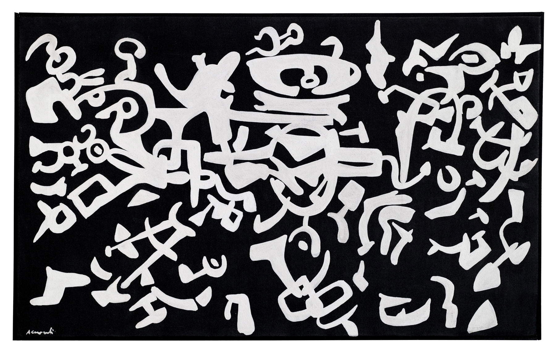 Carla Accardi, Fragmentos (1957; temple de caseína sobre lienzo, 49 x 79 cm). Precio realizado: 112.500 euros