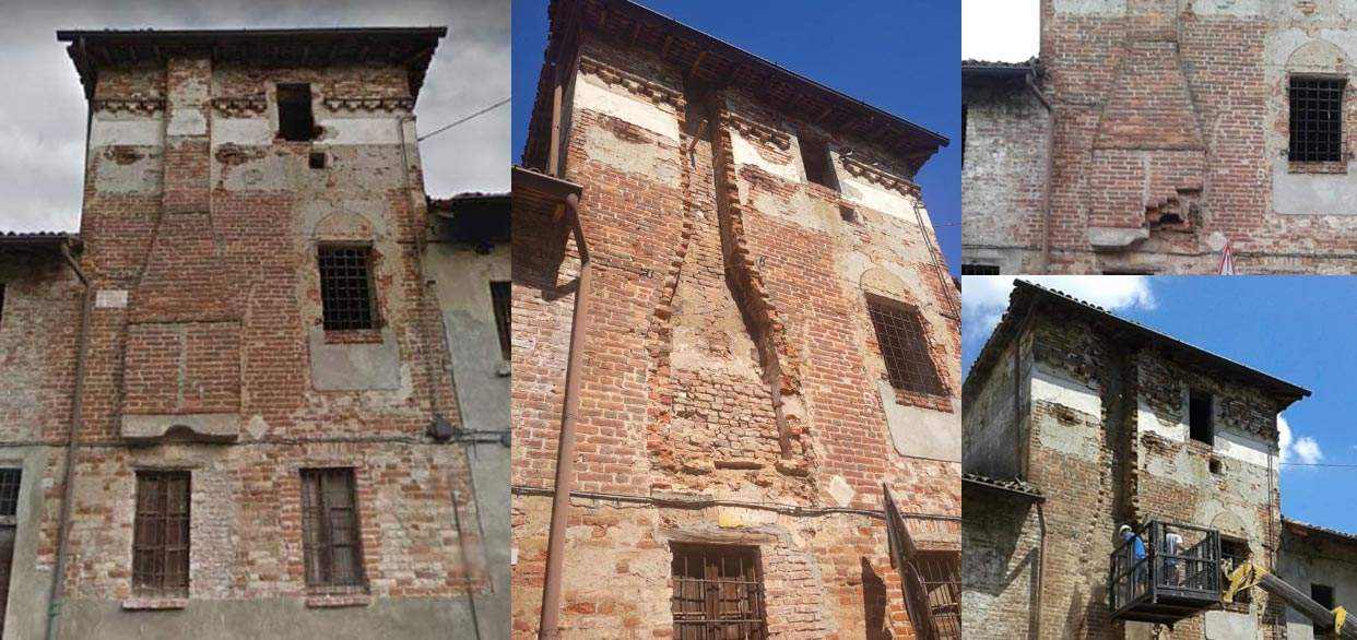 Lodi, démolition du capot extérieur d'une tour du XVe siècle