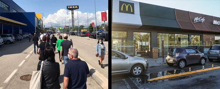 
Code all'Ikea di Brescia e al McDonald's di Padova