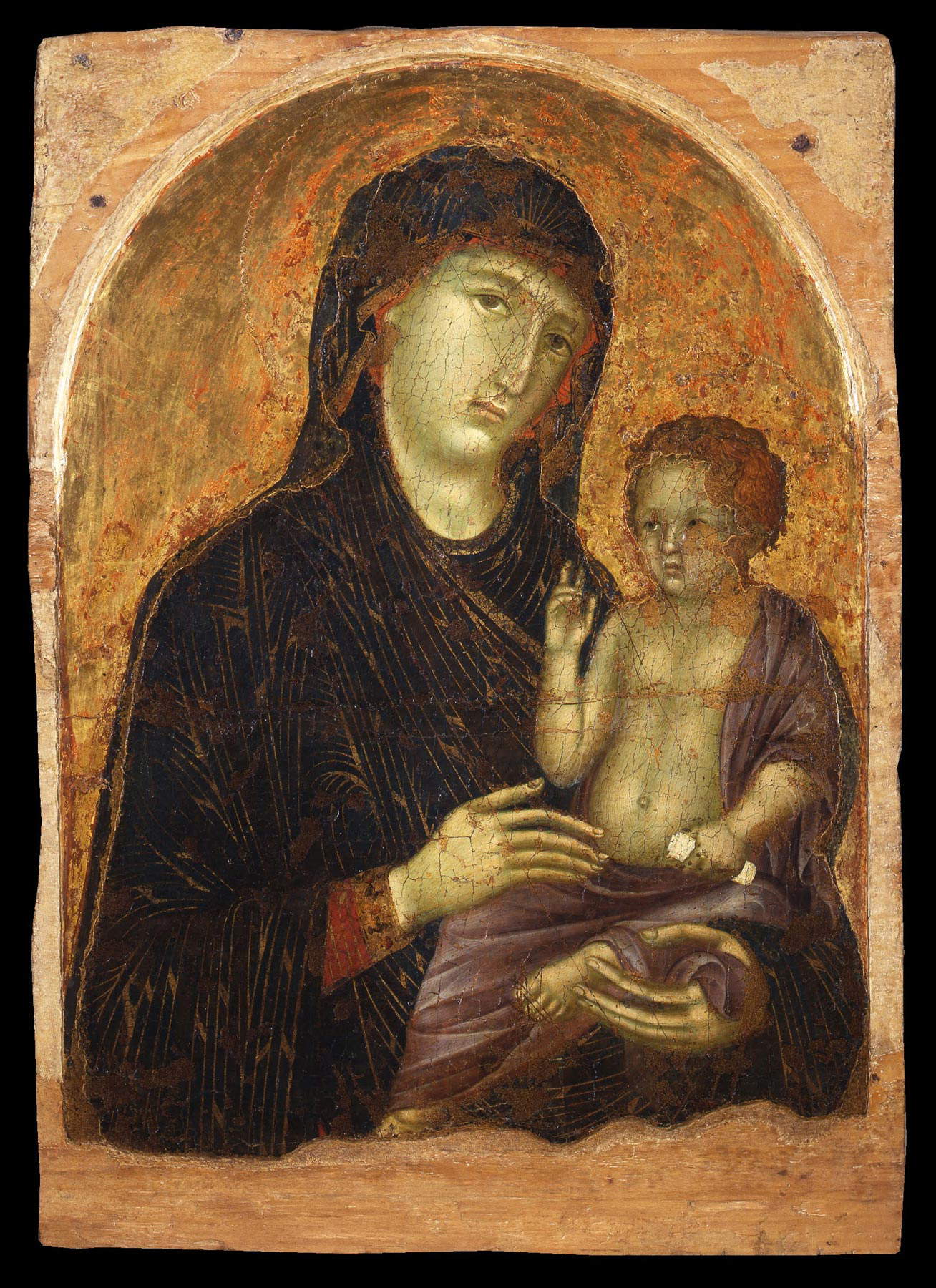 Duccio di Buoninsegna, Madone de Buonconvento (fin du XIIIe siècle ; tempera sur panneau, 68 x 49 cm ; Buonconvento, musée d'art sacré du Val d'Arbia)