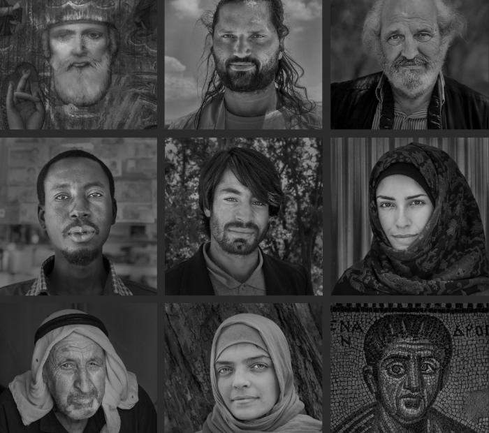 Modena, portraits of refugees and volunteers on display in Francesco Radino's polyptych