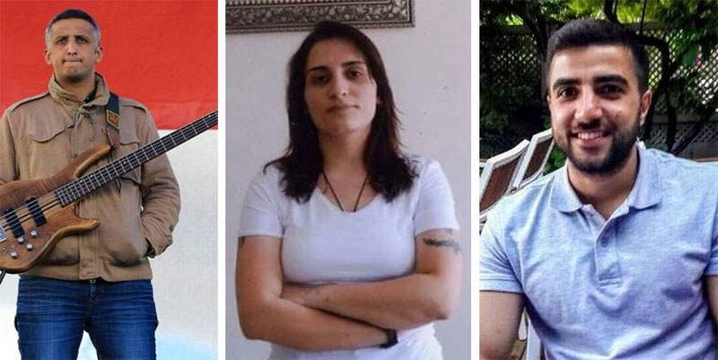 &#304;brahim G&ouml;k&ccedil;ek, Helin B&ouml;lek e Mustafa Ko&ccedil;ak prima dello sciopero della fame