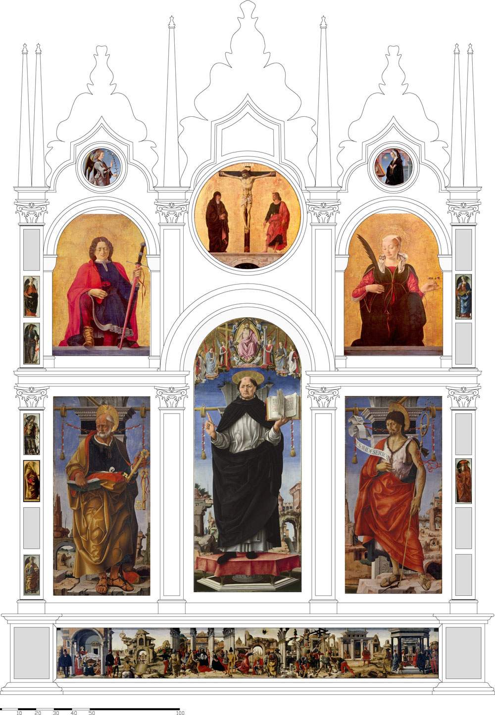 The two missing works of the Griffoni Polyptych arrived from the Louvre. It will now be visible in full