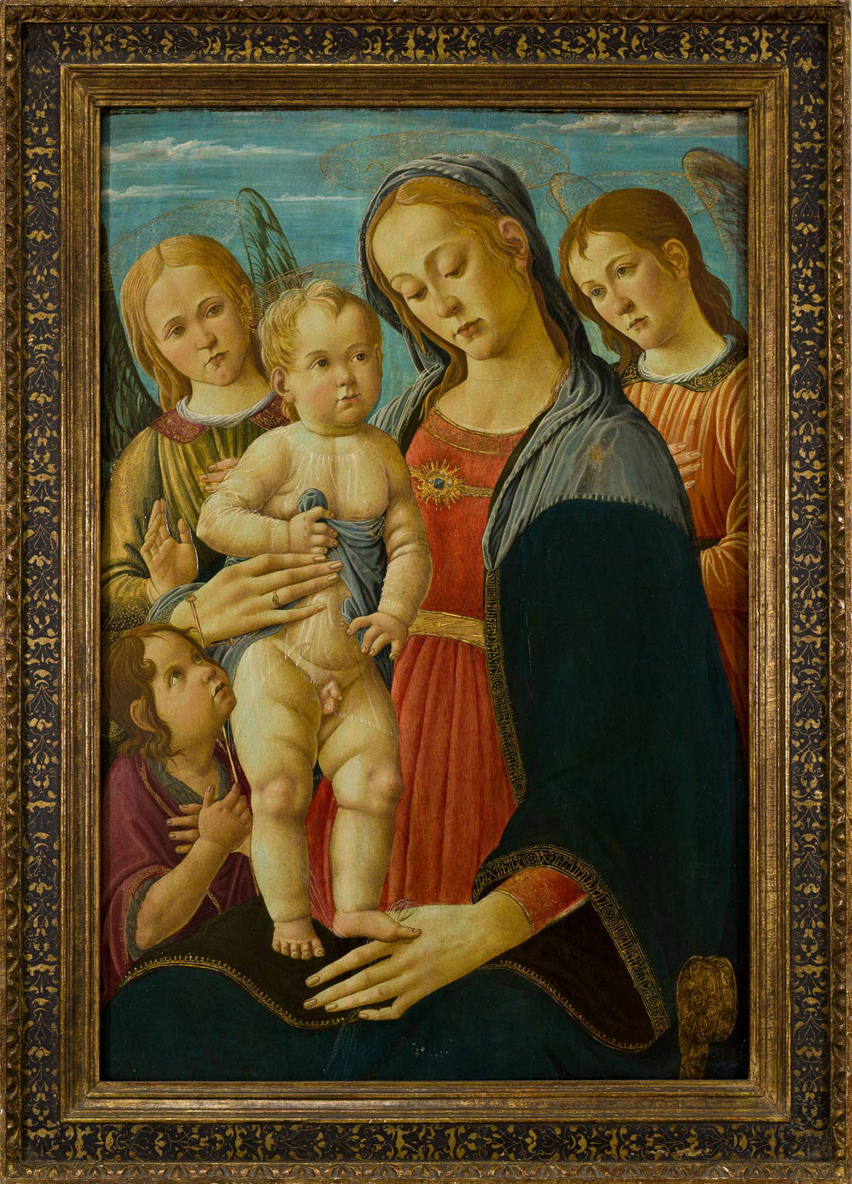 Jacopo del Sellaio, Vierge à l'enfant, saint Jean et deux anges (1480-1485)