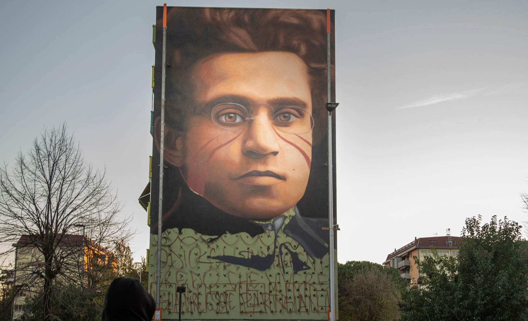 Here's Jorit's new mural: a 213-square-meter Gramsci at Florence's housing projects