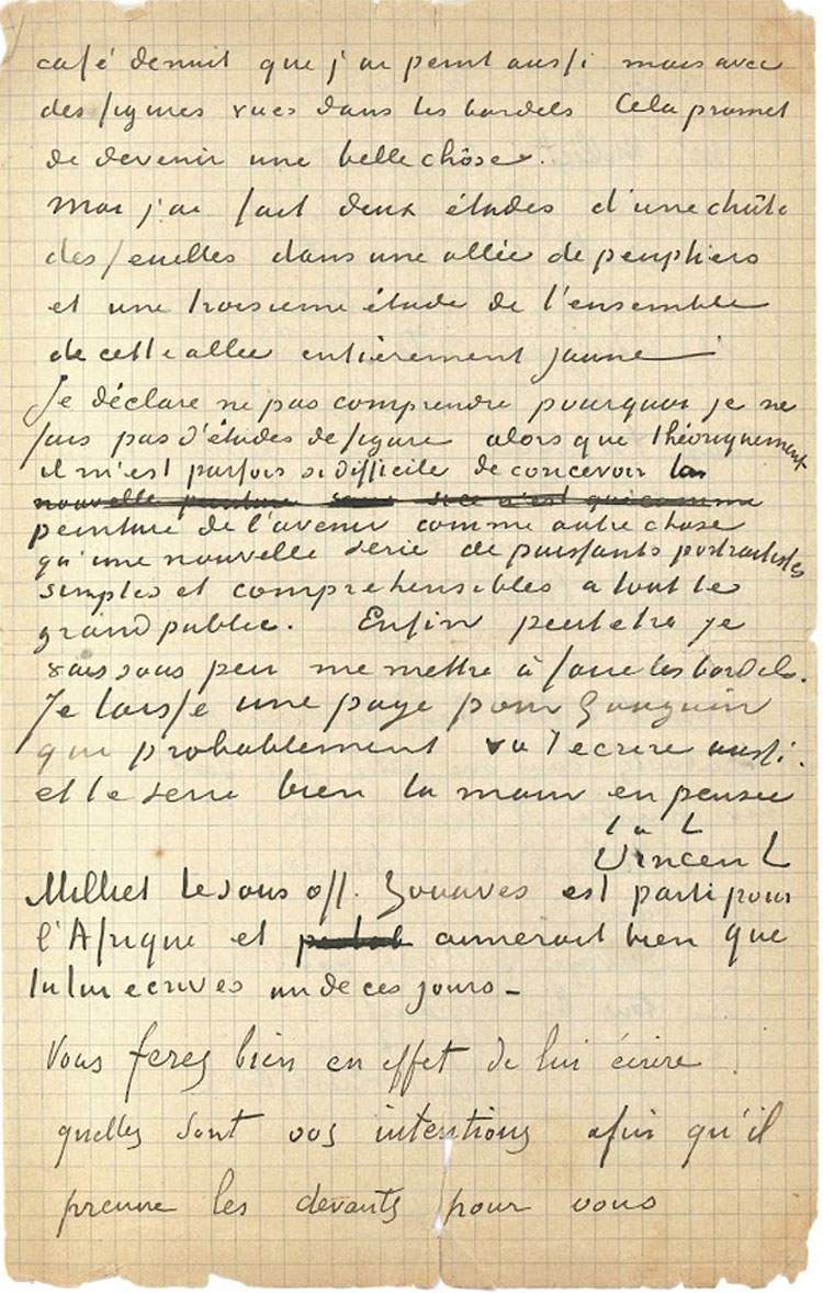 Van Gogh Museum acquires the only letter the artist wrote with another artist, Gauguin