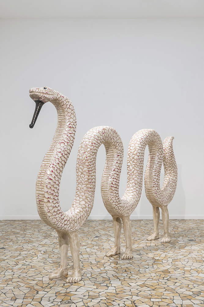 Moataz Nasr, Apophis (2019; wood). Ph. Credit Ela Bialkowska