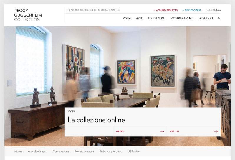 Mise en ligne du nouveau site web de la collection Peggy Guggenheim