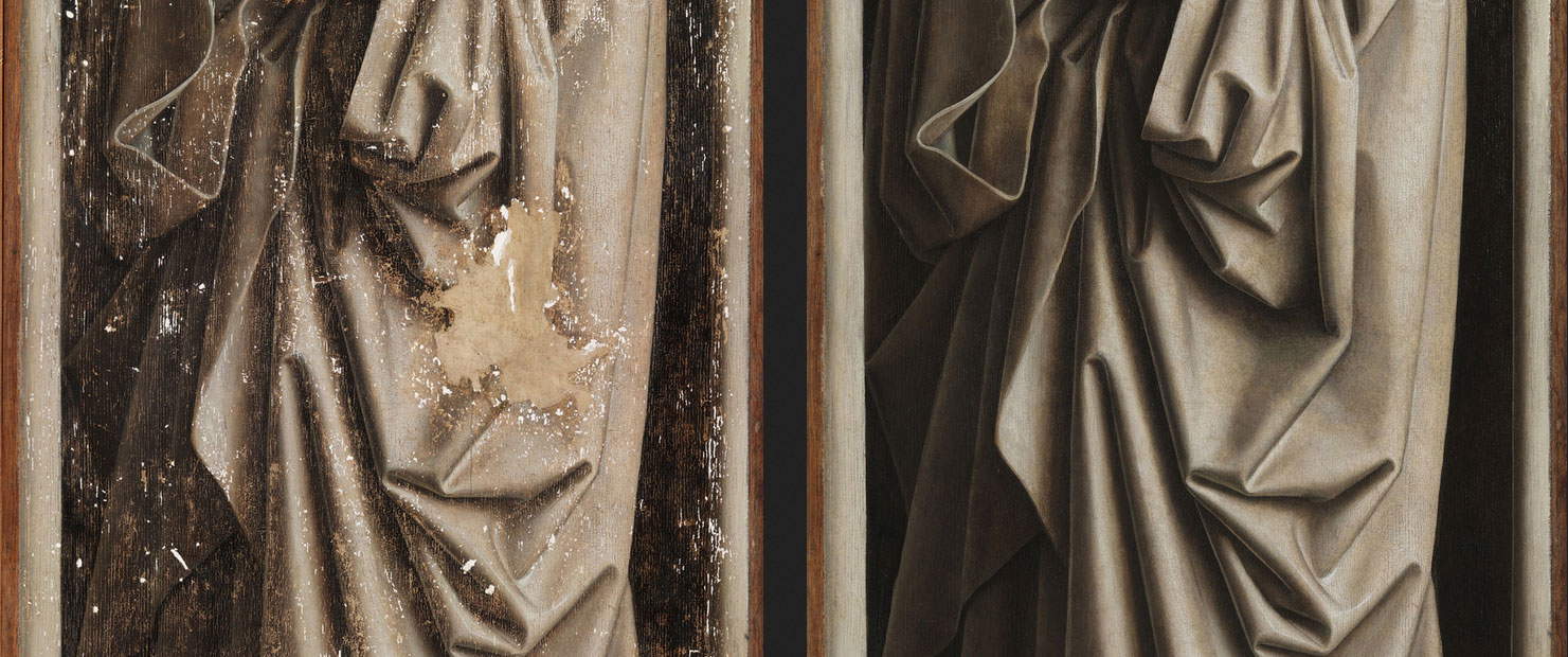 Il San Giovanni Battista prima e dopo il risarcimento delle lacune