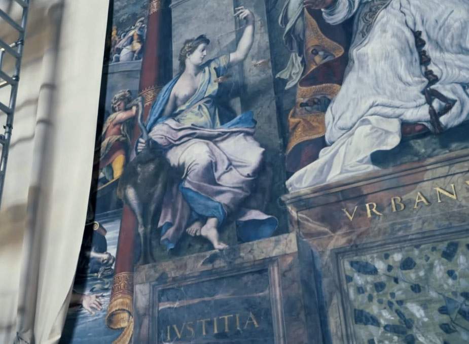 The Vatican Museums unveil for the first time Raphael's last paintings: Justice and Courtesy