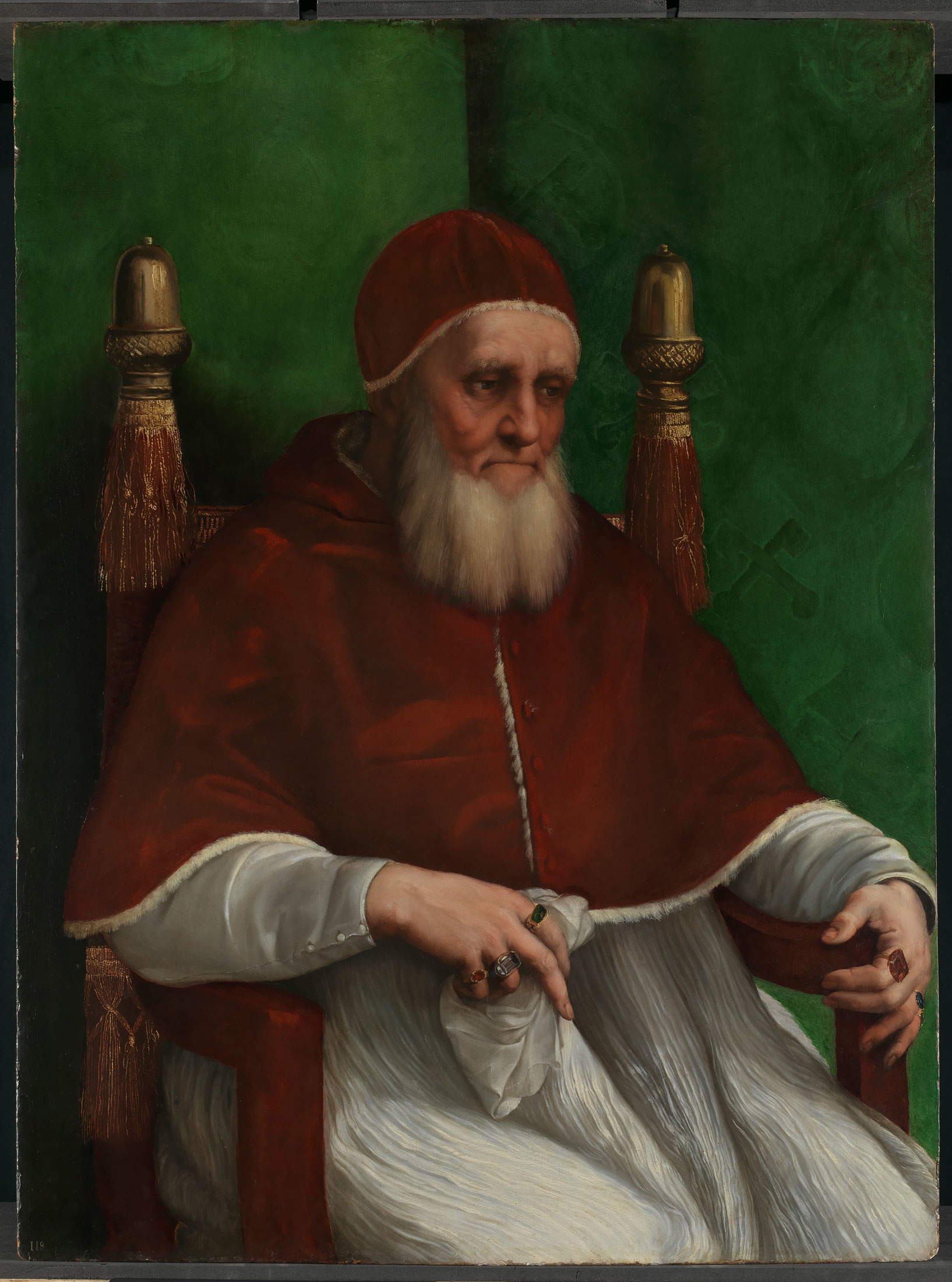 Raffaello, Ritratto di Giulio II (ante marzo 1512; olio su tavola; Londra, The National Gallery). © The National Gallery, London Raffaello, Ritratto di Giulio II (ante marzo 1512; olio su tavola; Londra, The National Gallery). © The National Gallery, London
