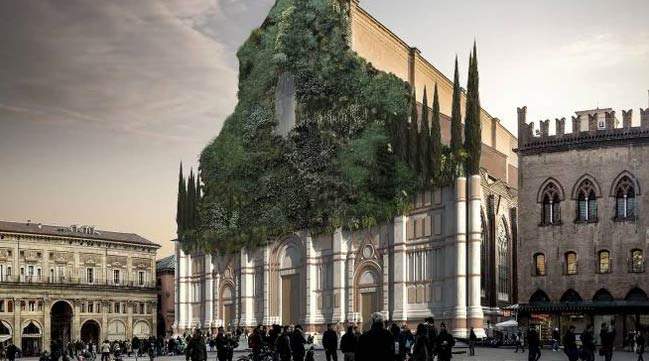L'architecte Cucinella propose de compléter la façade de San Petronio par une forêt