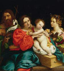 Im Palazzo delle Paure unterhält sich Lorenzo Lotto mit Giovanni Frangi im Zeichen der Unruhe