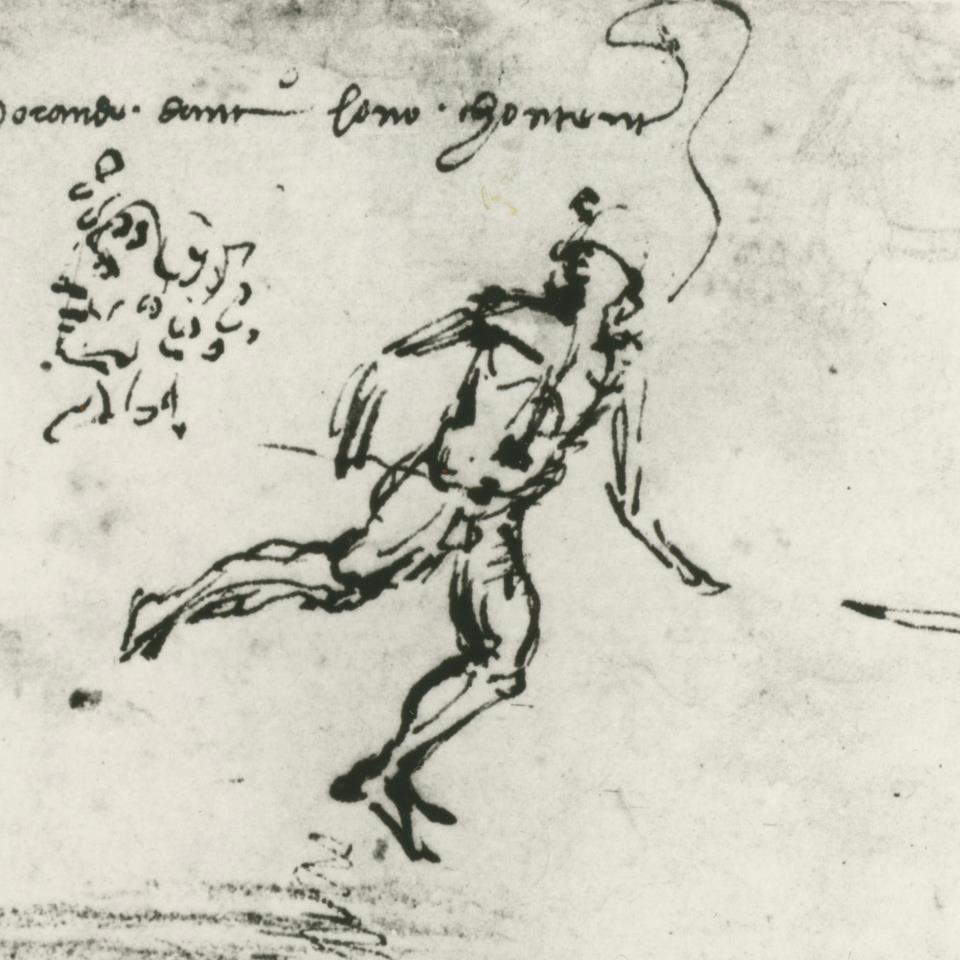 Leonardo, Paesaggio, (part). Firenze, Galleria degli Uffizi, Gabinetto Disegni e Stampe, 8 P v