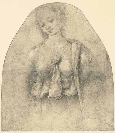 Leonardo (attr. a Lorenzo di Credi), Studio per la Madonna della melagrana. Dresda, Kupferstich Kabinett