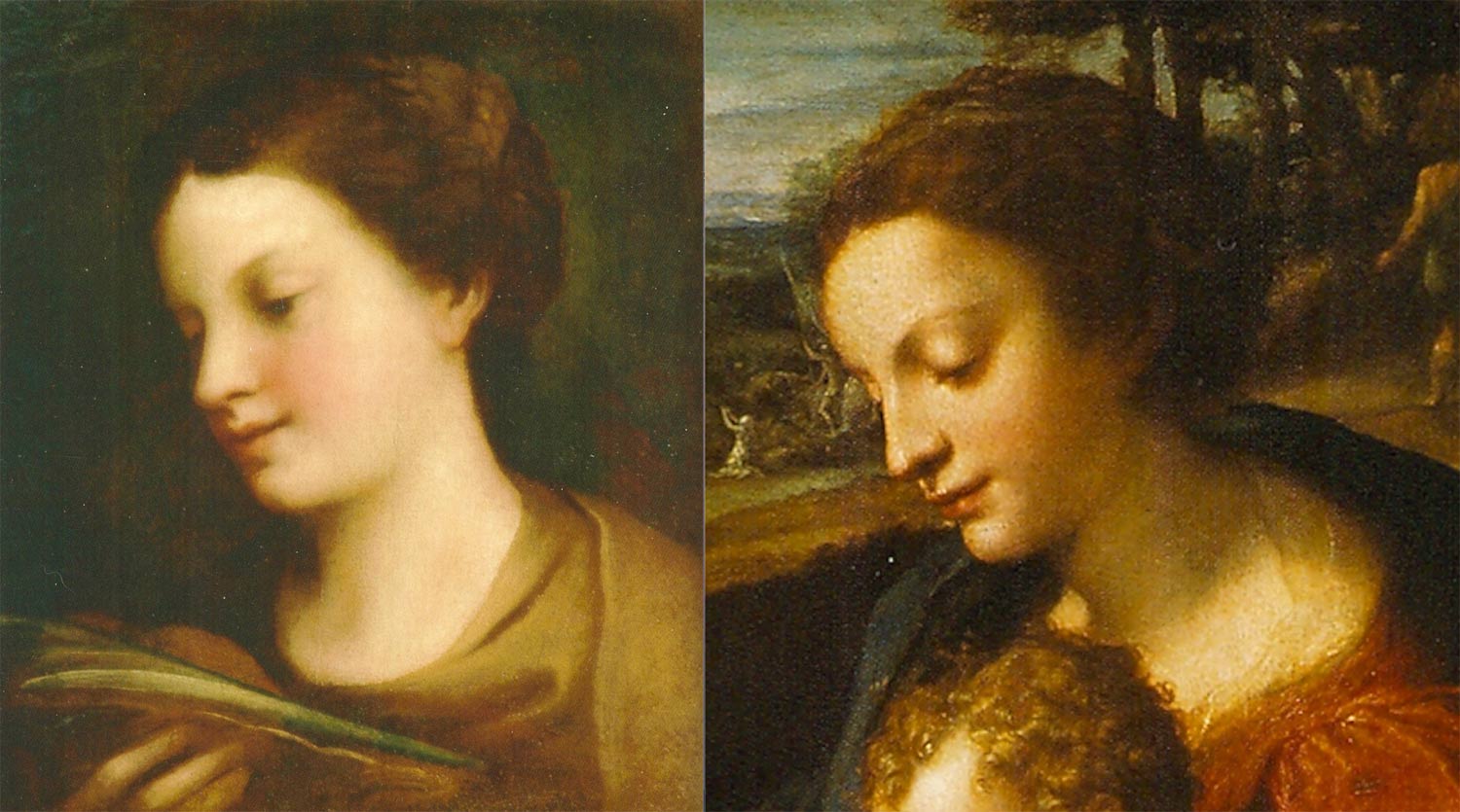 That air of heads, made in heaven. Correggio's santAgata and sisters