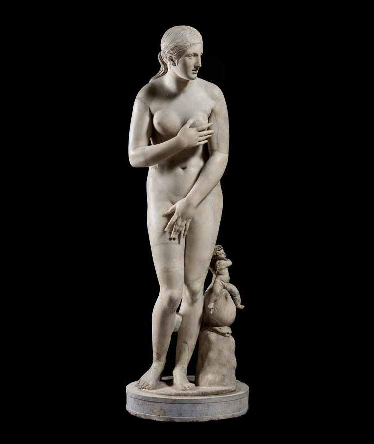 Statua di Afrodite tipo capitolina (seconda metà del II secolo d.C., da originale di età ellenistica, restauri rinascimentali probabilmente di Tiziano Aspetti marmo greco, altezza 182 cm; Venezia, Museo Archeologico Nazionale, Inv. 93)
